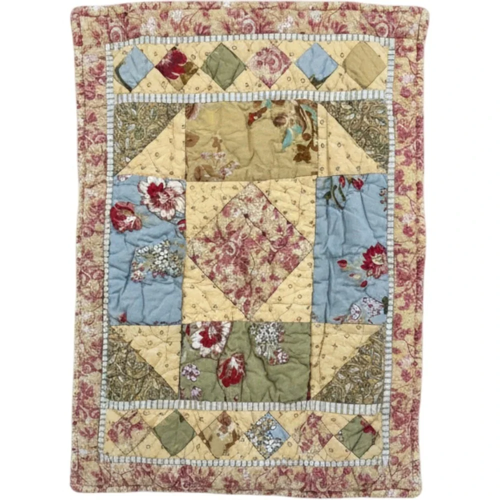 LL Bean Quilted Patchwork Floral Cotton Standard Pillow Sham 233801 Cottagecore